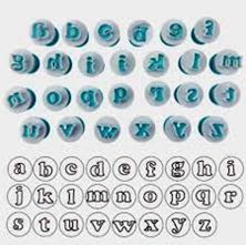 Picture of ALPHABET CUTTER PLUNGER SET LOWER CASE X 26 PIECES 3.5CM